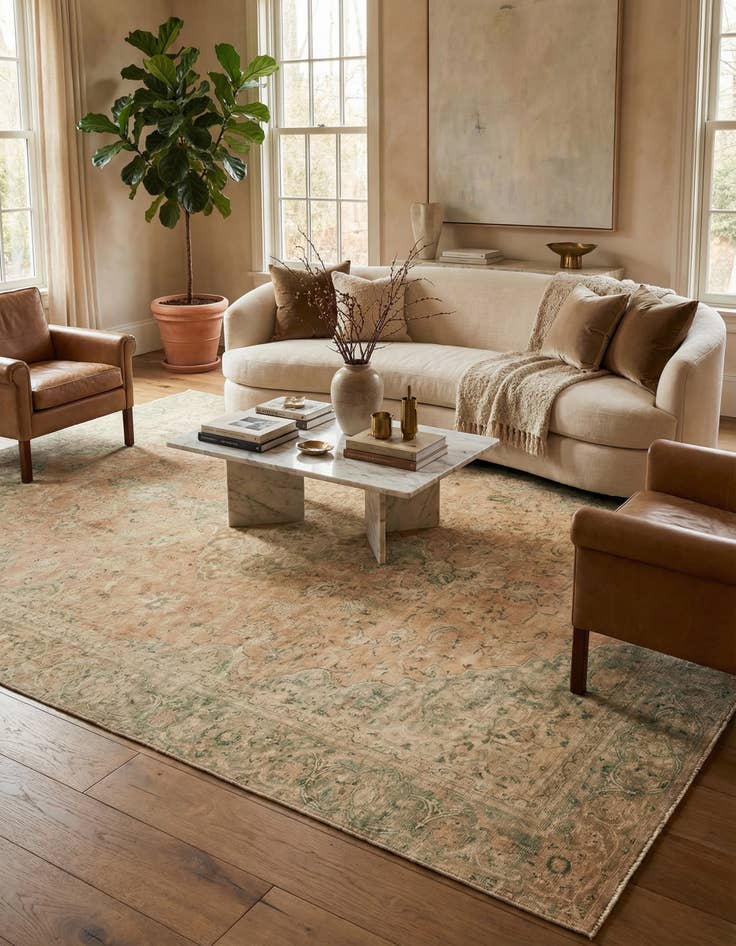 Detail image of  8' 7 x 12' 10  Hand Knotted Ultra Vintage Persian Wool Rug