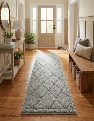 2' 7 x 10' Lattice Shag Runner Rug