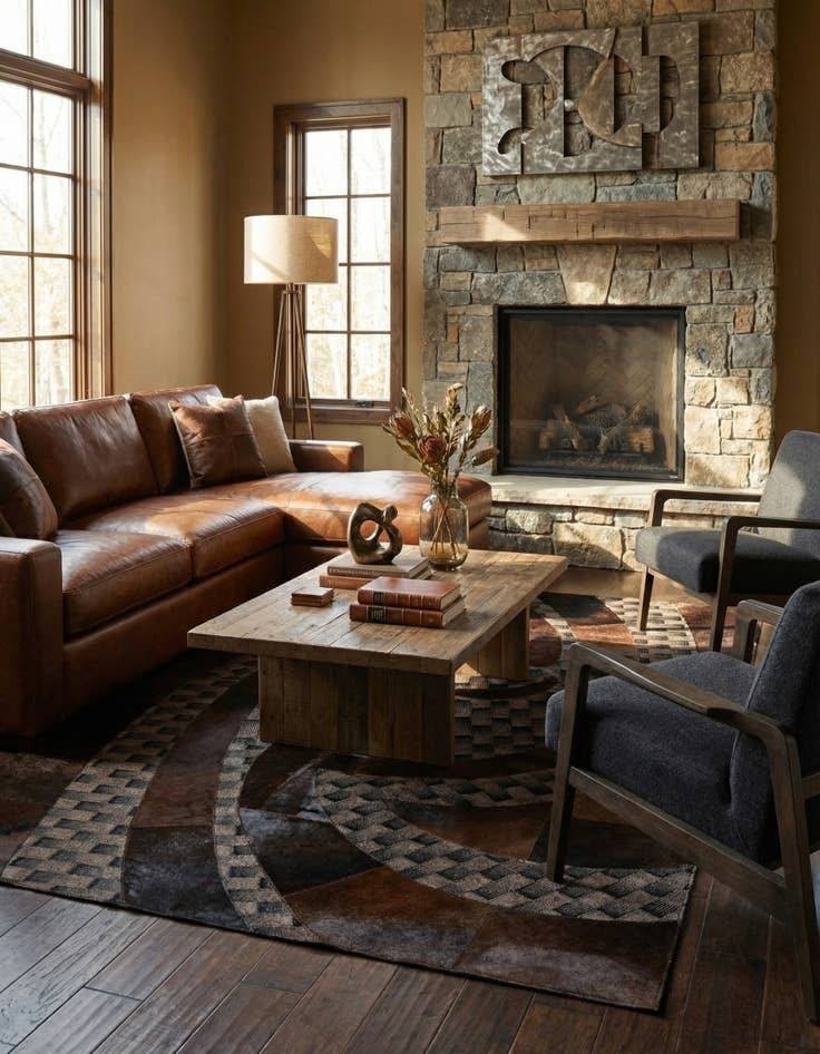 Detail image of  5' x 8' 1 Cowhide - Patchwork Rug