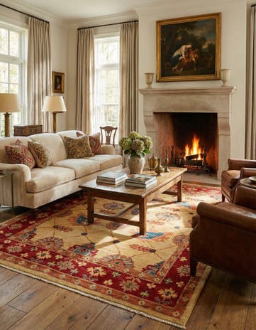 5' 9 x 7' 7 Hand Knotted Ziegler Wool Rug