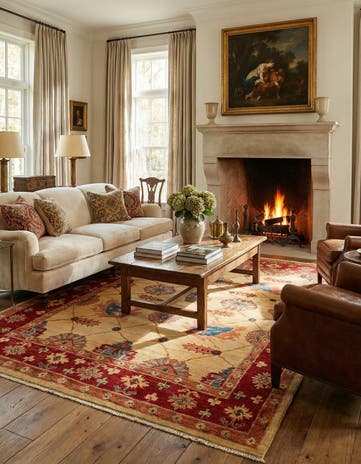 5' 9 x 7' 7 Hand Knotted Ziegler Wool Rug