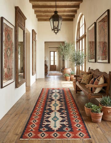 5' x 10' Hand Woven Kilim Afghan Wool Runner Rug