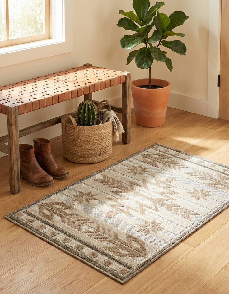 Detail image of 2' x 3'  Washable Modern Indoor / Outdoor Rug