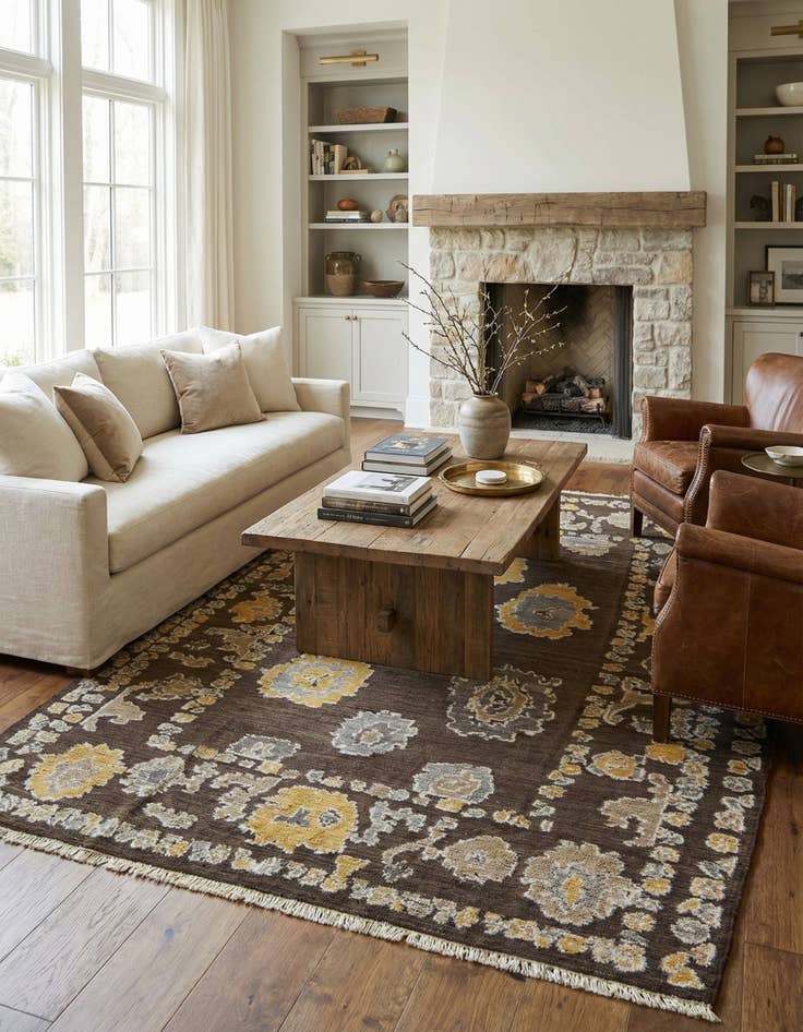 Detail image of  8' 2 x 10' 3  Hand Knotted Oushak Wool Rug