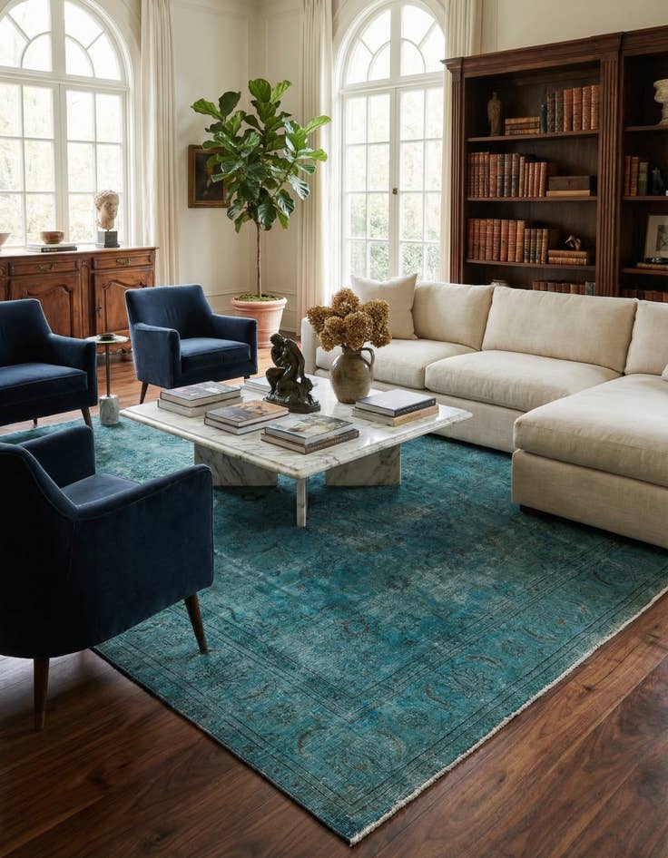 Detail image of 8' x 11' 1  Hand Knotted Ultra Vintage Persian Wool Rug