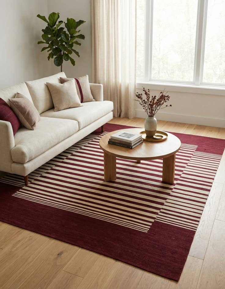 Detail image of 5' 10 x 7' 9  Hand Woven Kilim Modern Wool Rug