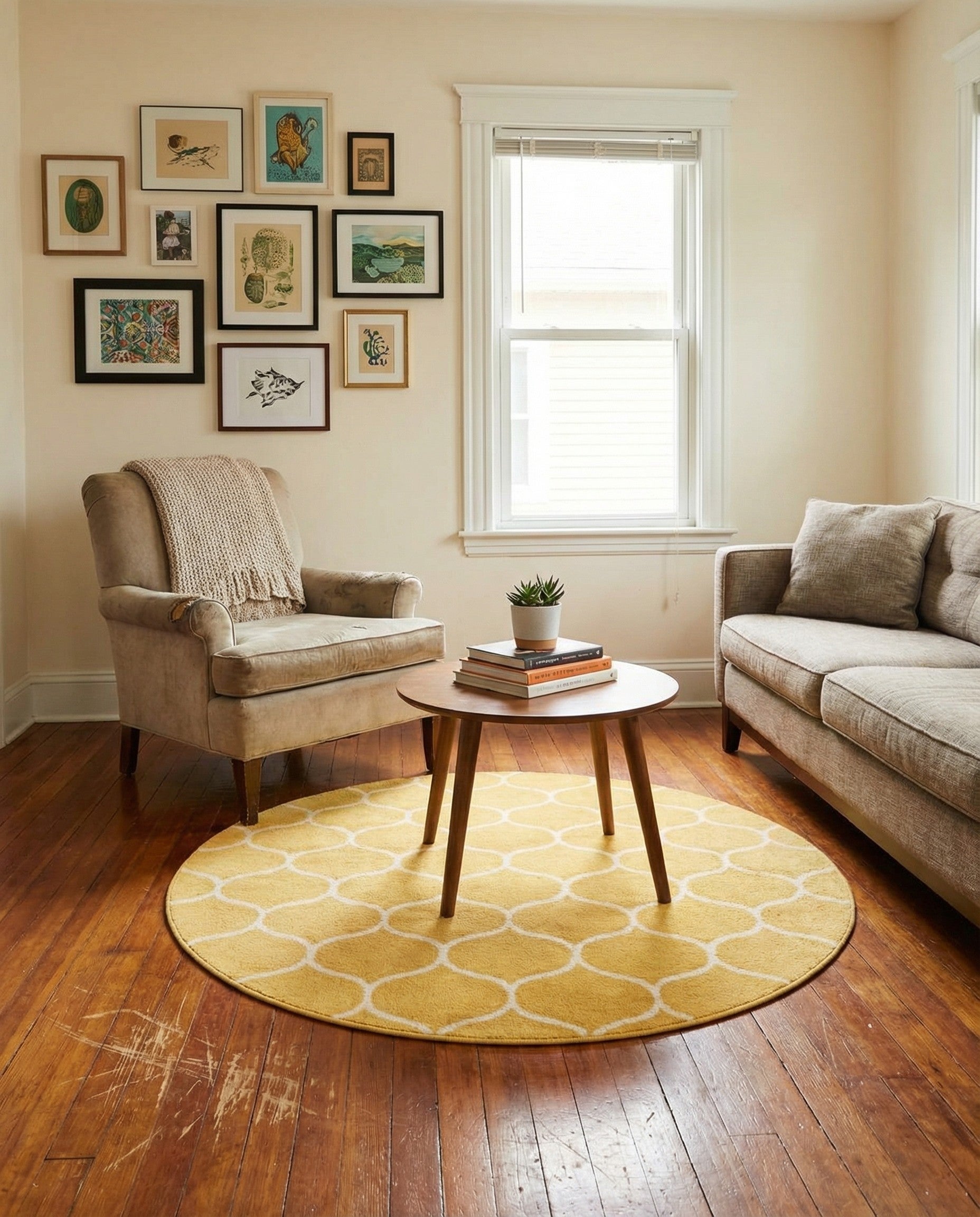  3' x 3' Lattice Frieze Round Rug