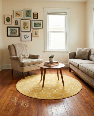  3' x 3' Lattice Frieze Round Rug