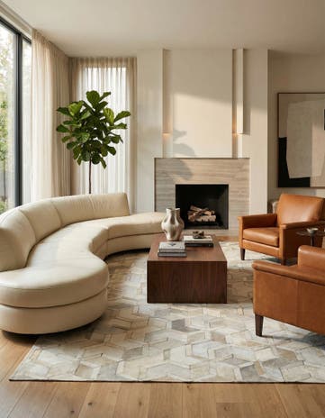 4' 11 x 7' 11 Cowhide - Patchwork Rug