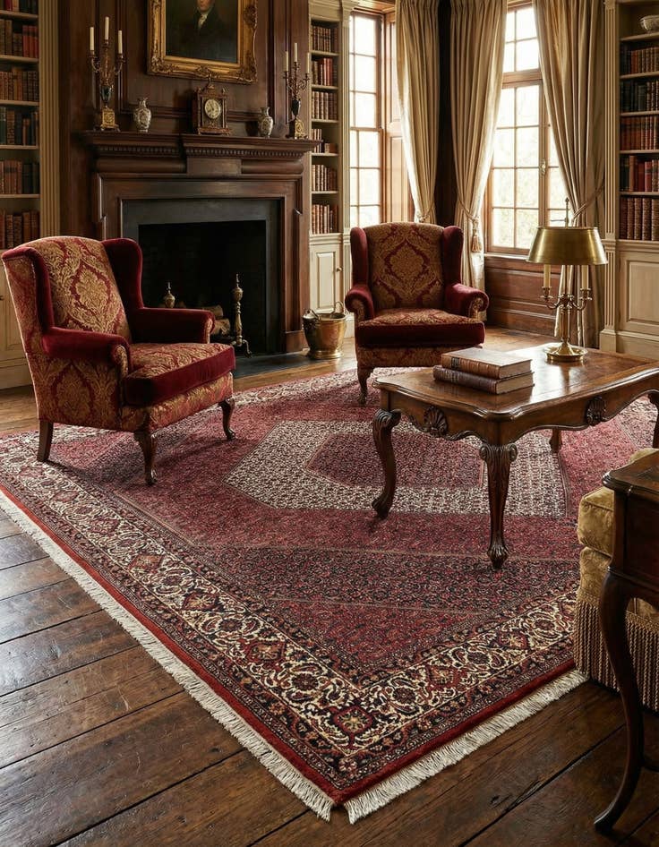 Detail image of 8' 4 x 11' 2 Bidjar With Silk Rug