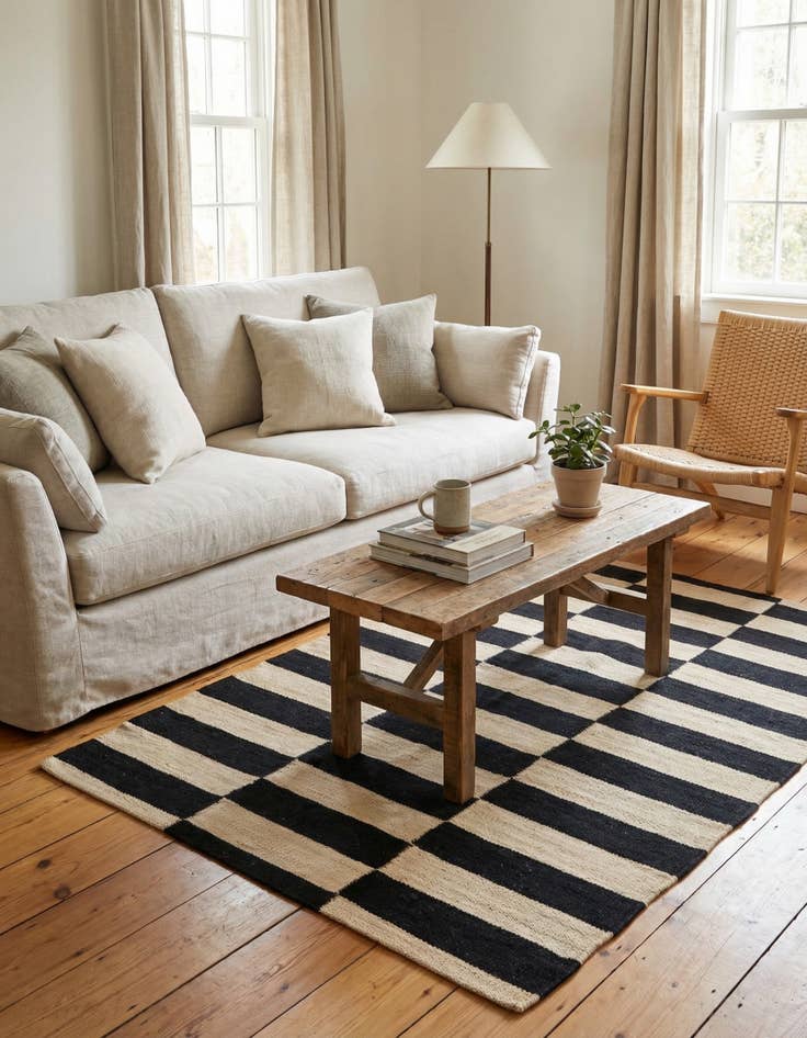 Detail image of 2' 8 x 3' 10  Hand Woven Kilim Modern Wool Rug