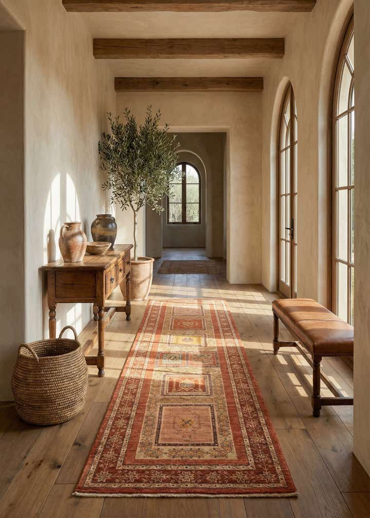 2' 8 x 6' 4 Luribaft Wool Runner Rug