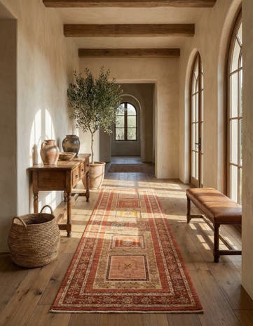 2' 8 x 6' 4 Luribaft Wool Runner Rug