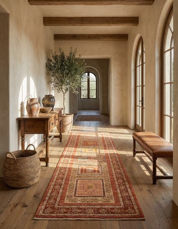 2' 8 x 6' 4 Luribaft Wool Runner Rug