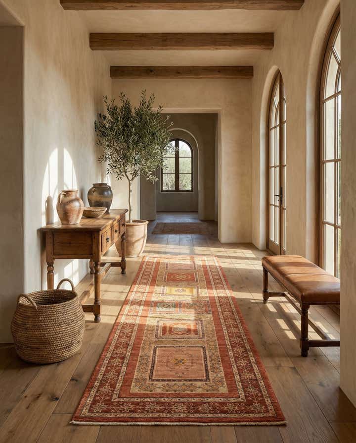 2' 8 x 6' 4 Luribaft Wool Runner Rug