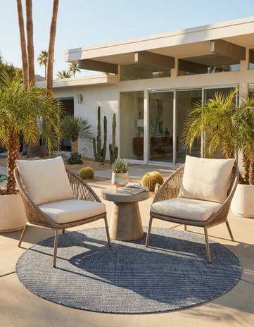 5' 1 x 5' 1 Easy-Clean Jill Zarin Palm Springs Indoor / Outdoor Round Rug