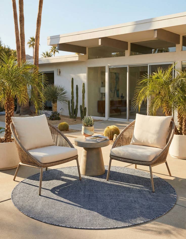 Detail image of 5' 1 x 5' 1 Easy-Clean Jill Zarin Palm Springs Indoor / Outdoor Round Rug
