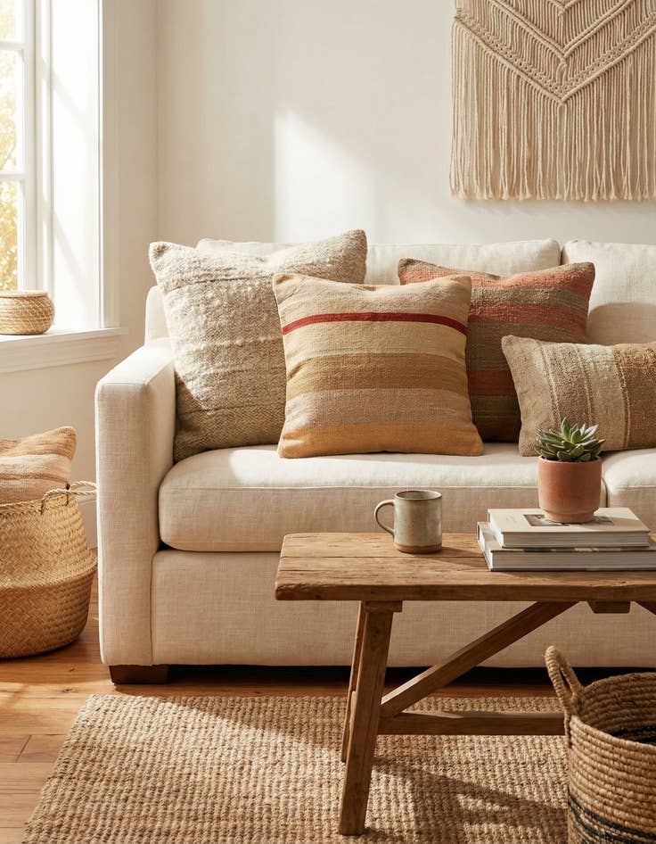 Detail image of 1' 6 x 1' 6  Hand Woven Pillow Wool Square Rug