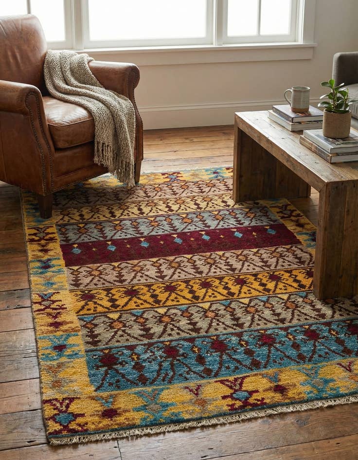 Detail image of  4' 2 x 6' 3  Hand Knotted Balouch Wool Rug