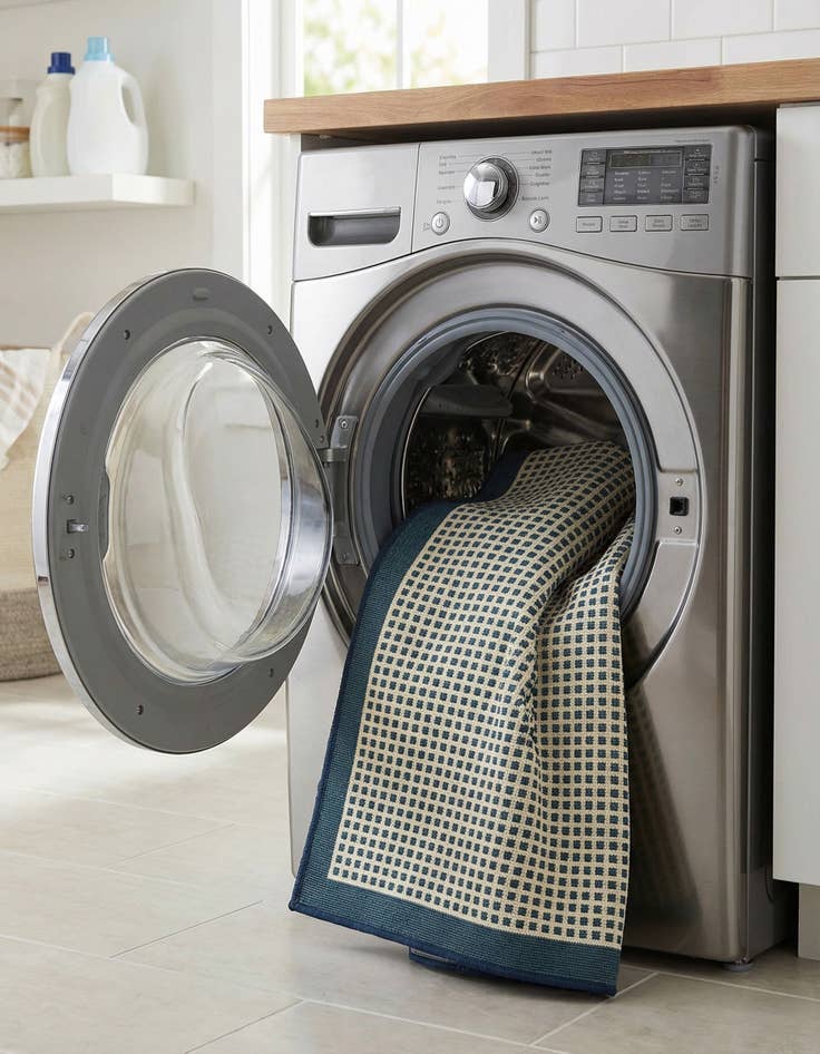 Detail image of 2' x 8'  Washable Border Indoor / Outdoor Runner Rug