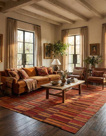12' 6 x 15' 5 Hand Woven Kilim Modern Wool Rug