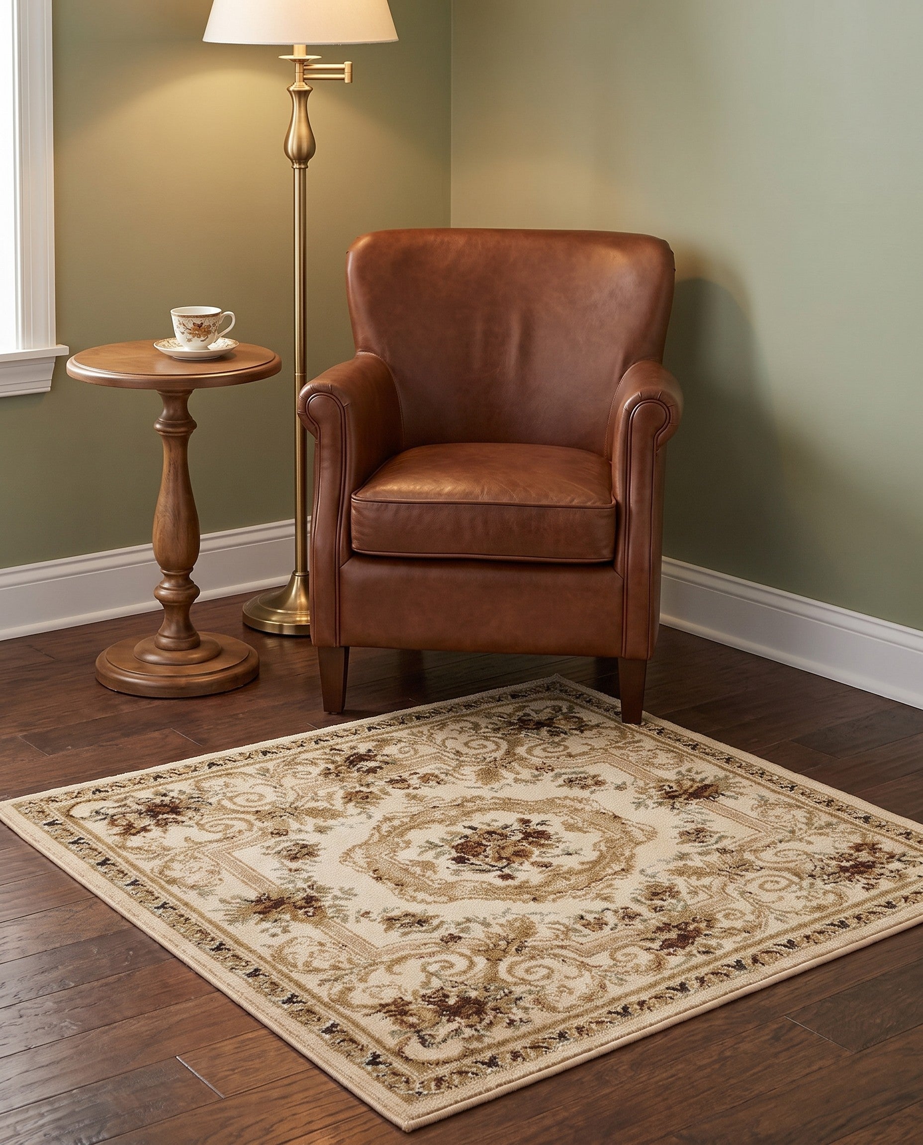 3' x 3' Classic Aubusson Square Rug