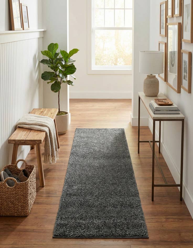 Detail image of  2' x 6' Solid Frieze Runner Rug