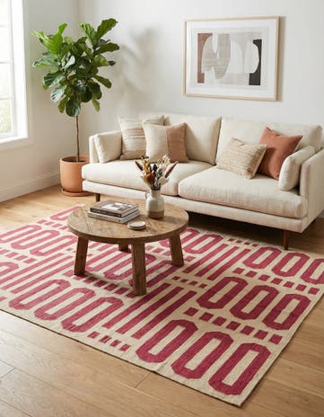 5' 1 x 6' 8 Hand Woven Kilim Modern Wool Rug