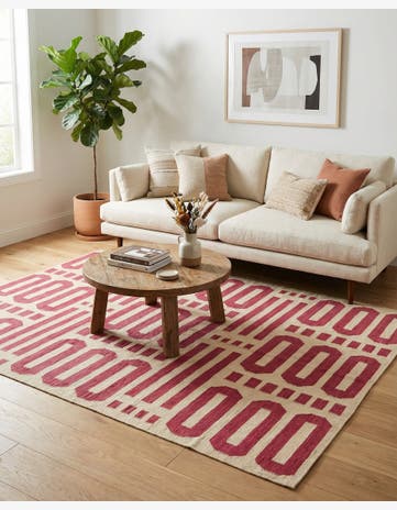 5' 1 x 6' 8 Hand Woven Kilim Modern Wool Rug