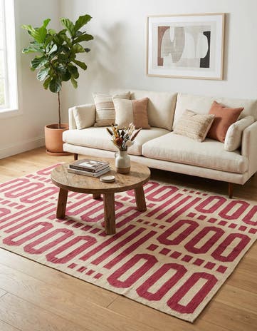 5' 1 x 6' 8 Hand Woven Kilim Modern Wool Rug