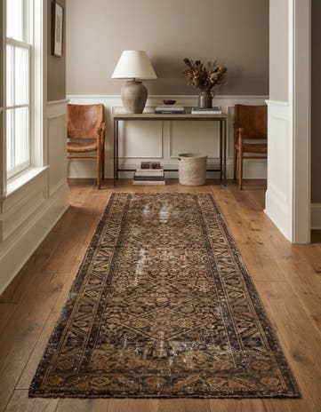 3' 6 x 10' 1 Hand Knotted Ultra Vintage Persian Wool Runner Rug