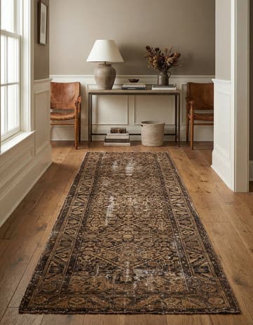 3' 6 x 10' 1 Hand Knotted Ultra Vintage Persian Wool Runner Rug