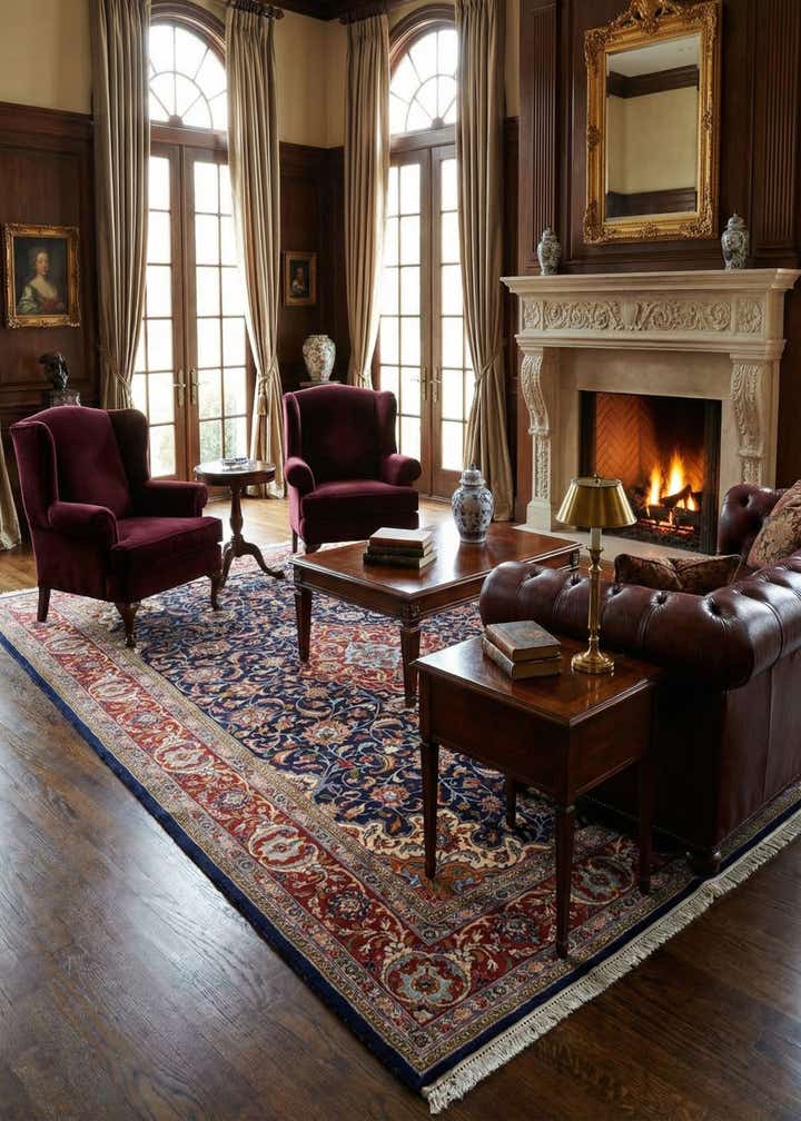 6' 10 x 10' 10 Hand Knotted Sarough Persian Wool Rug