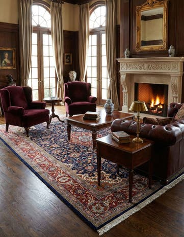 6' 10 x 10' 10 Hand Knotted Sarough Persian Wool Rug