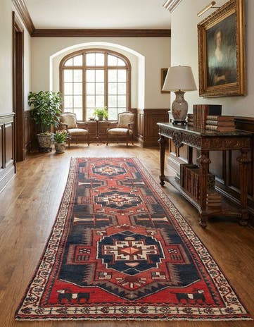 3' 3 x 9' 1 Hamedan Runner Rug