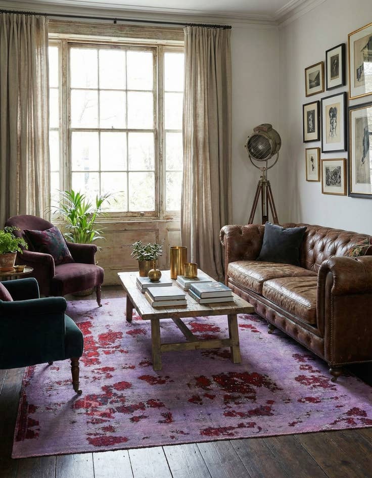 Detail image of 6' 5 x 8'  Hand Knotted Ultra Vintage Persian Wool Rug