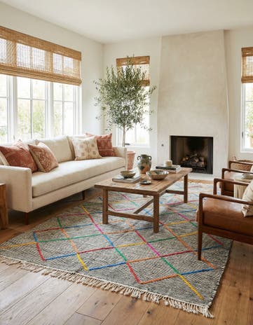 5' x 8' 2 Hand Knotted Moroccan Wool Rug