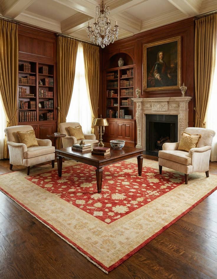 Detail image of  11' 5 x 11' 5 Kaizar Wool Square Rug