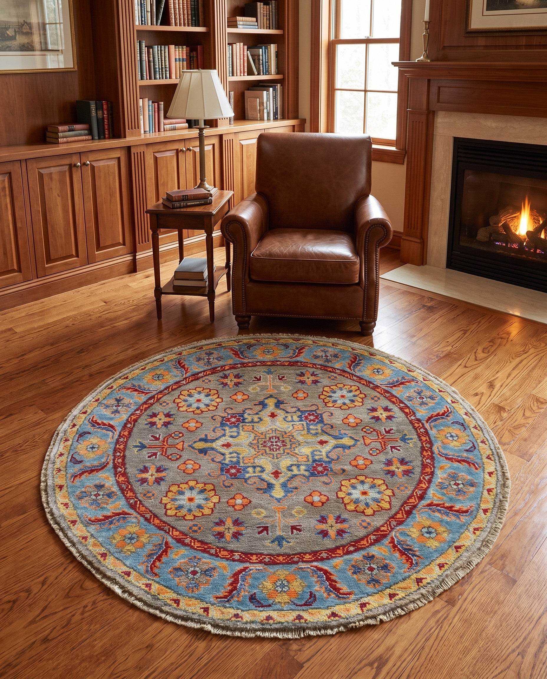 3' 3 x 3' 4 Hand Knotted Kazak Round Rug