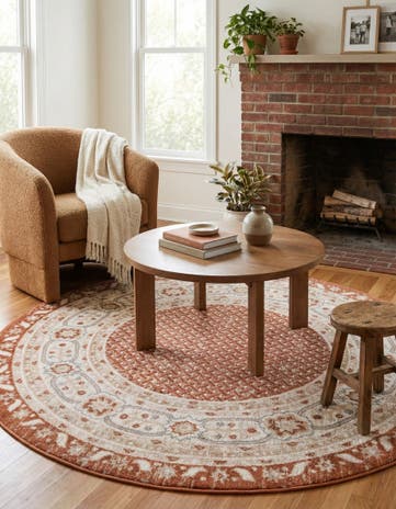 Rust Red Charlotte Round Rug