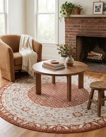Rust Red Charlotte Round Rug