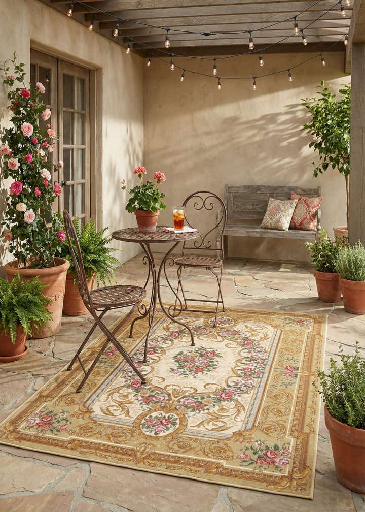 4' x 6' Easy-Clean Traditional Indoor / Outdoor Rug