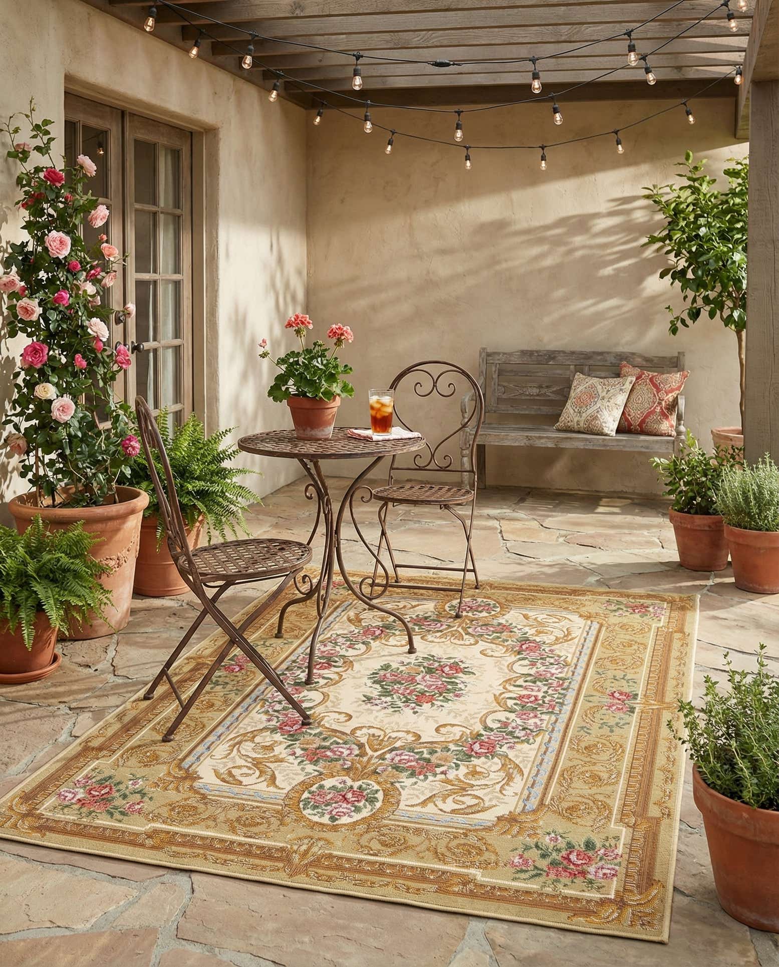 4' x 6' Easy-Clean Traditional Indoor / Outdoor Rug