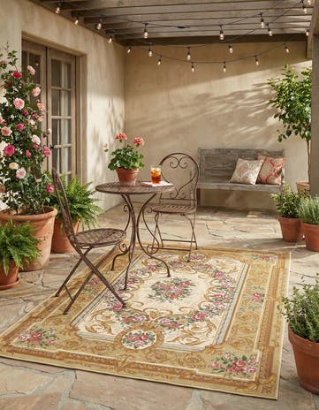 4' x 6' Easy-Clean Traditional Indoor / Outdoor Rug