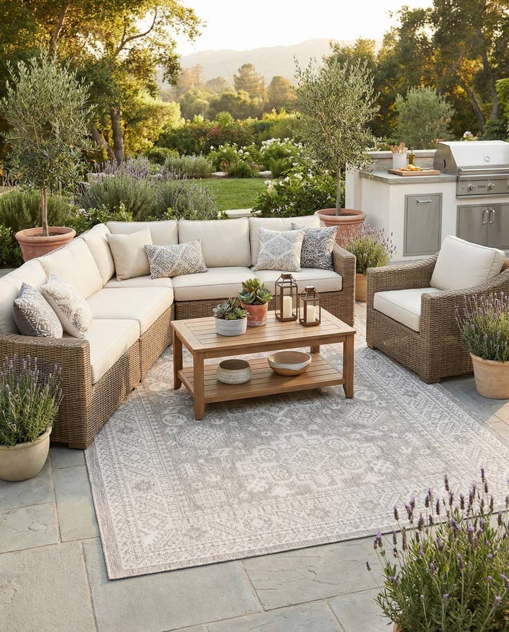 Detail image of 7' x 10' Easy-Clean Aztec Indoor / Outdoor Rug