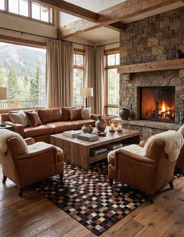 5' x 8' Cowhide Leather Rug