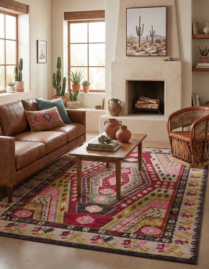 Detail image of 7' x 10'  Washable Santa Fe Rug