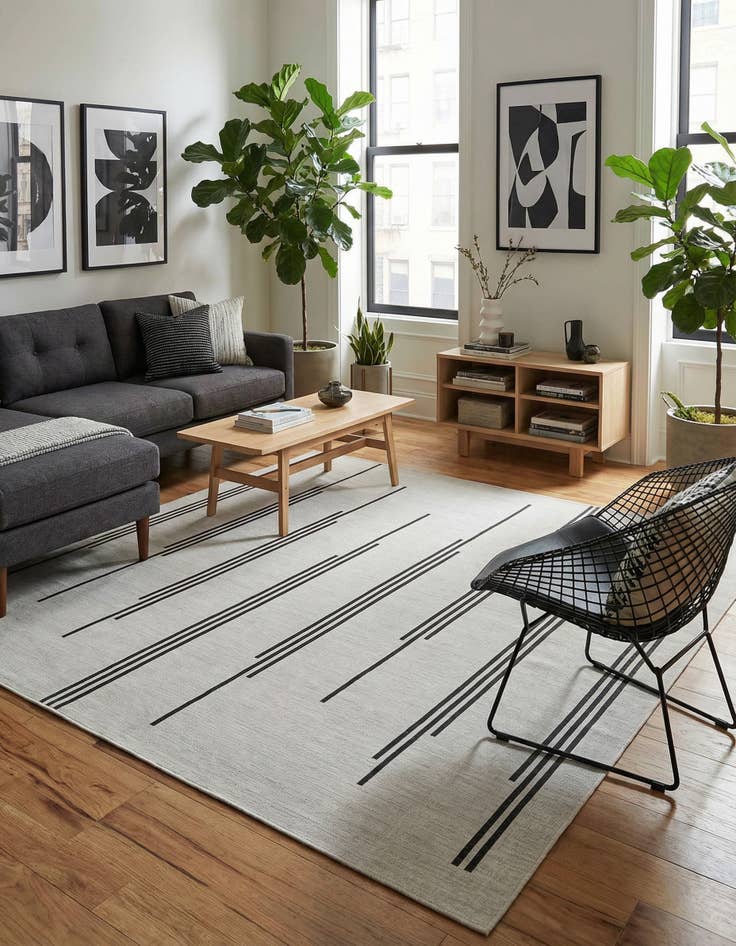 Detail image of 10' x 10'  Washable Modern Indoor / Outdoor Square Rug