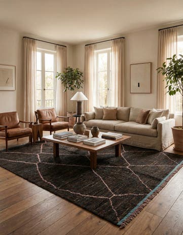 7' 8 x 10' 5 Hand Knotted Moroccan Wool Rug