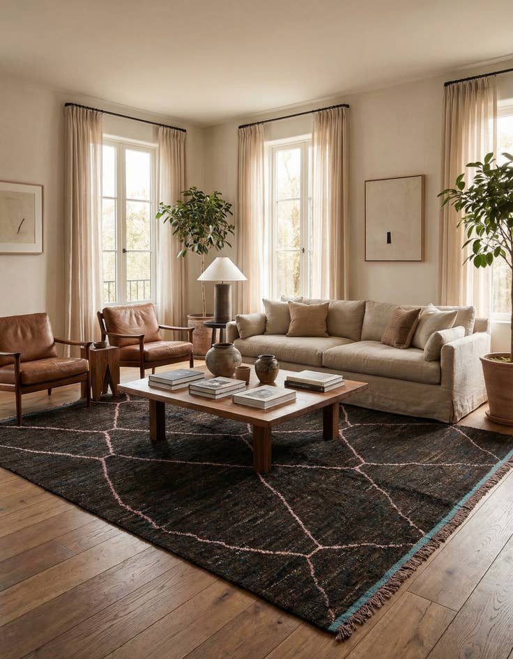 Detail image of 7' 8 x 10' 5  Hand Knotted Moroccan Wool Rug